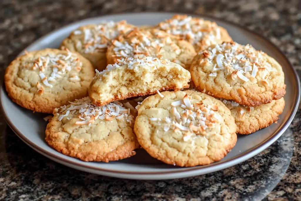 Plate of coconut cookies recipe