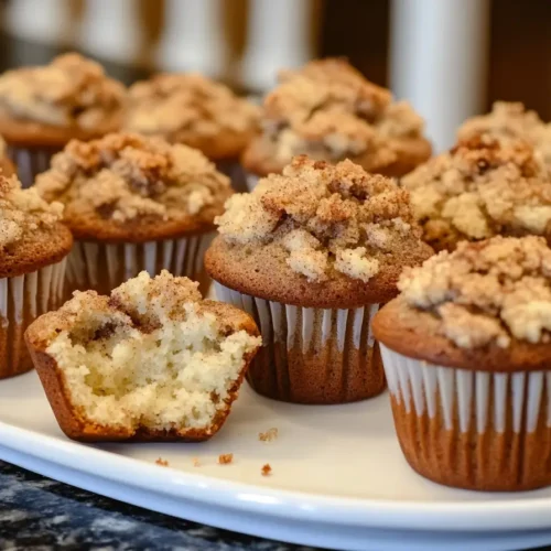Delicious coffee cake muffins on a plate