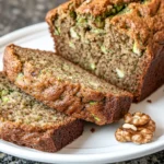 Close-up of sliced gluten free zucchini bread