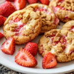 Delicious strawberry cheesecake cookies