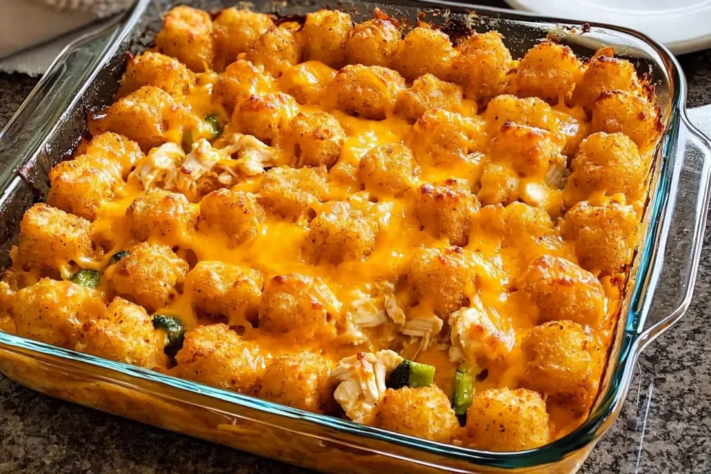 Delicious chicken tater tot casserole